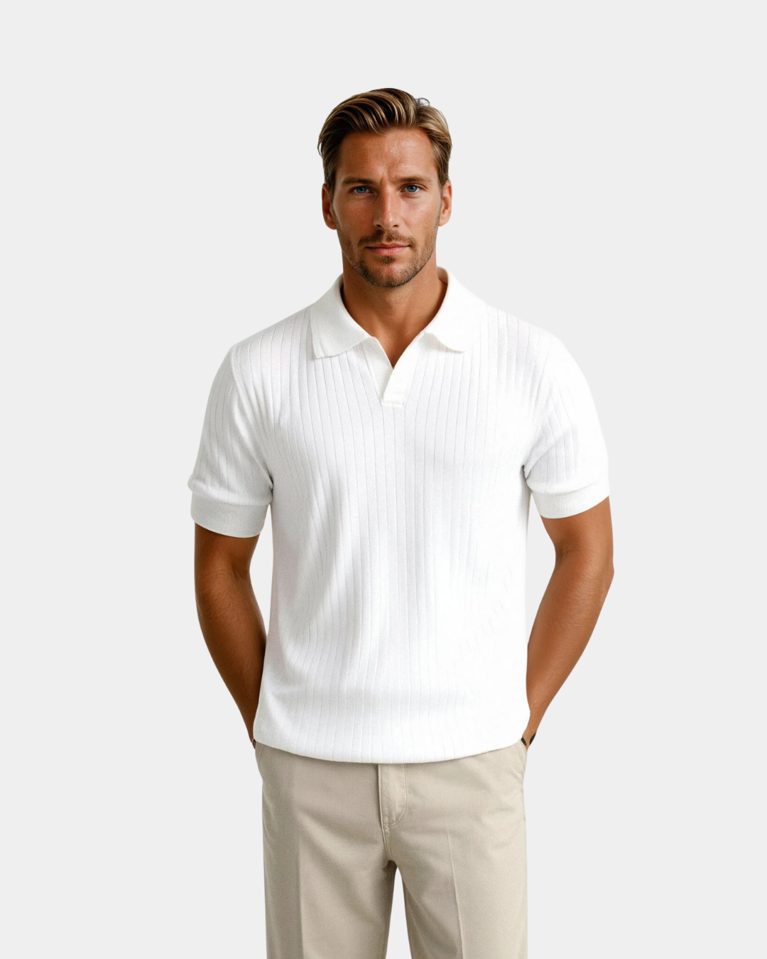 BENNETTVALE MEN’S RIBBED KNIT POLO SHIRT