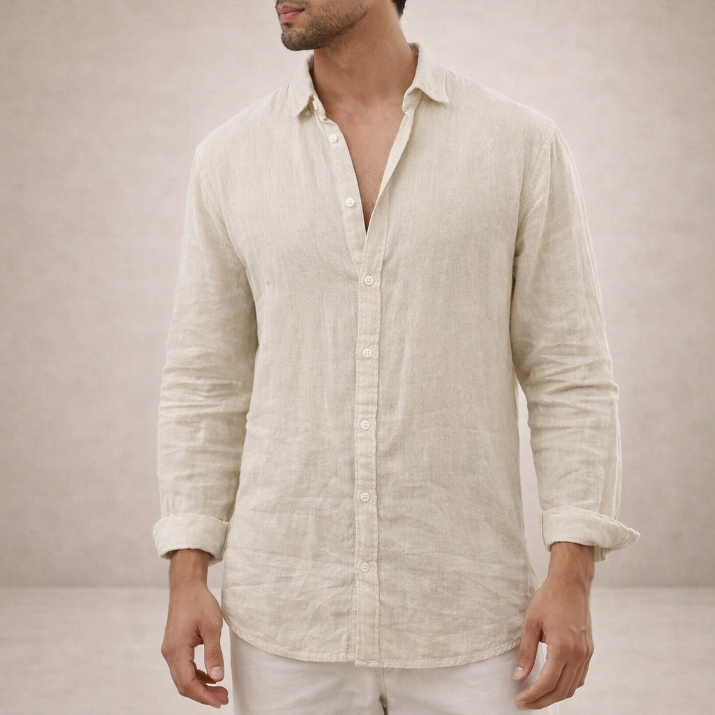 VALE MEN’S LONG SLEEVE LIGHT LINEN SUMMER SHIRT