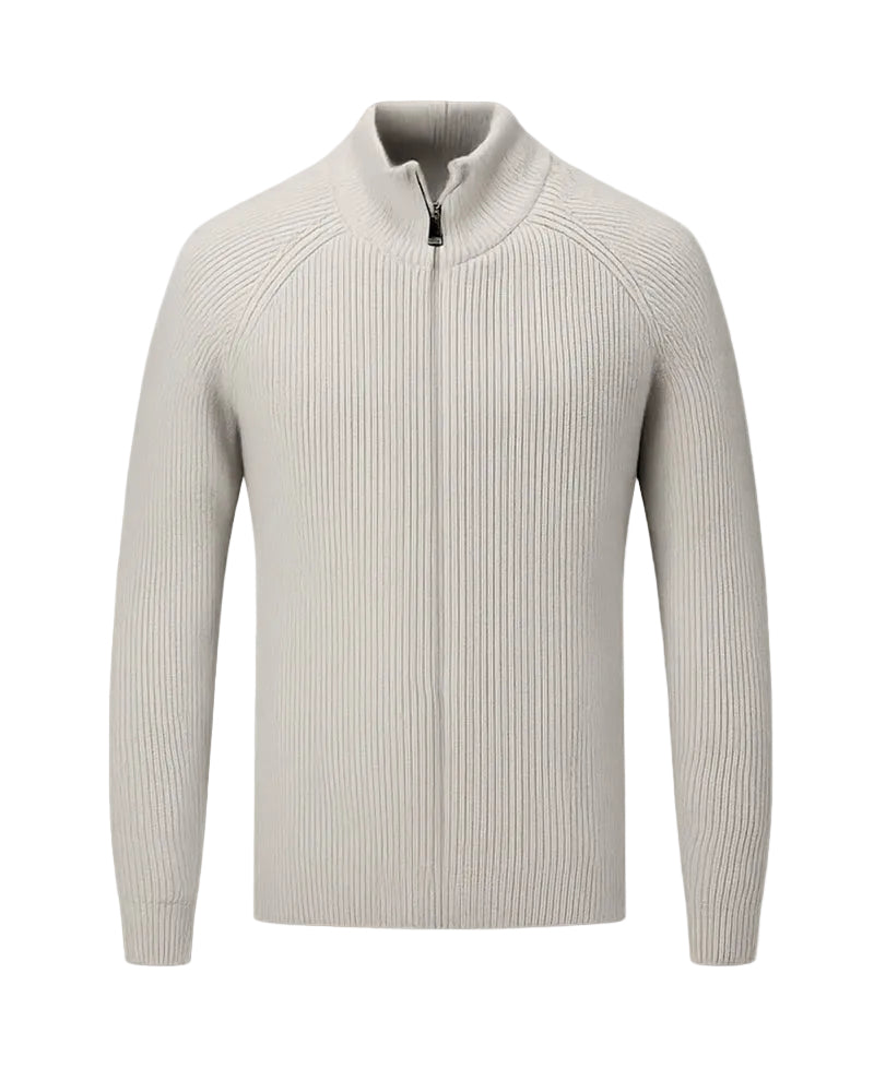 FULL-ZIP WOOL SWEATER