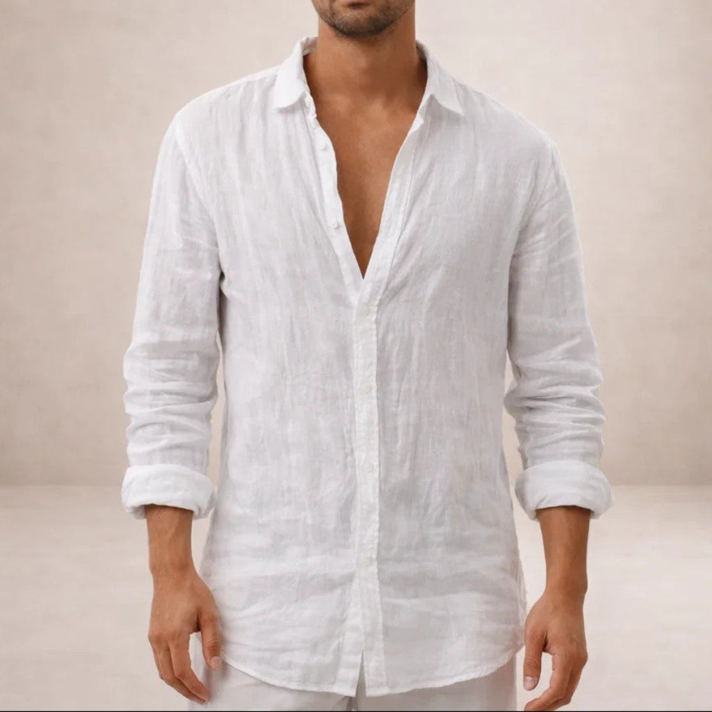 VALE MEN’S LONG SLEEVE LIGHT LINEN SUMMER SHIRT