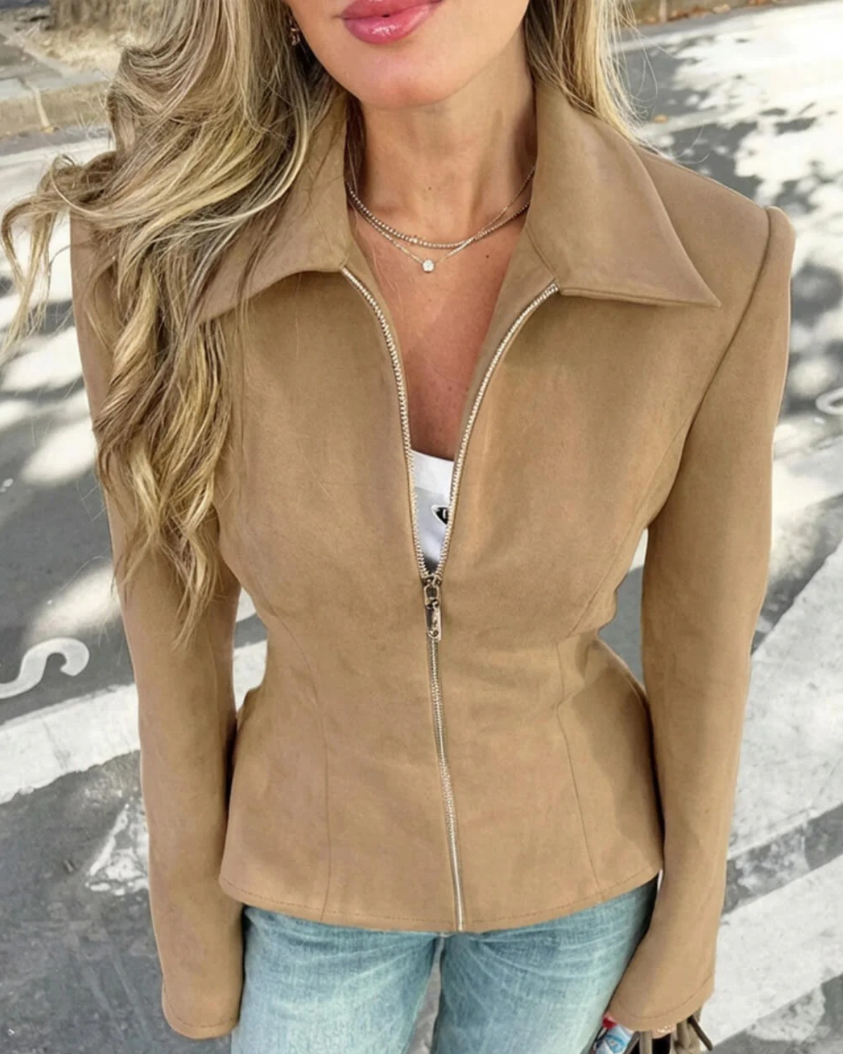 BENNETTVALE WOMEN’S FAUX SUEDE ZIP OUTERWEAR