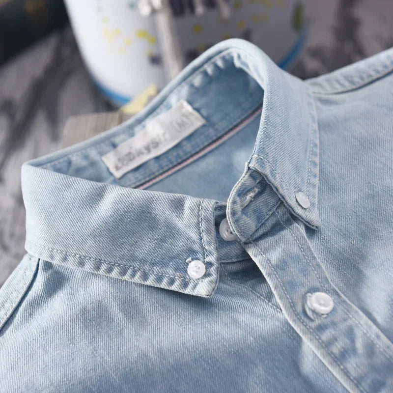 BENNETTVALE MEN’S COTTON DENIM BUTTON SHIRT