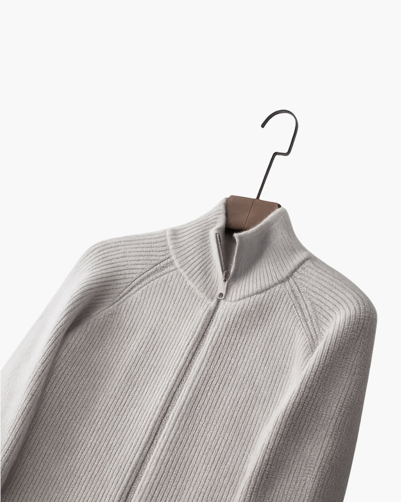 FULL-ZIP WOOL SWEATER