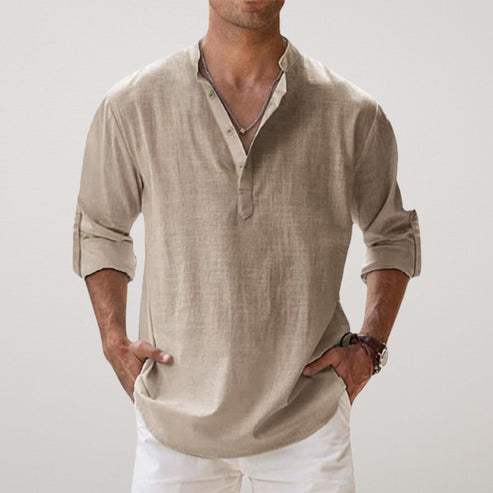 BENNETTVALE MEN’S COASTAL LINEN BUTTON SHIRT