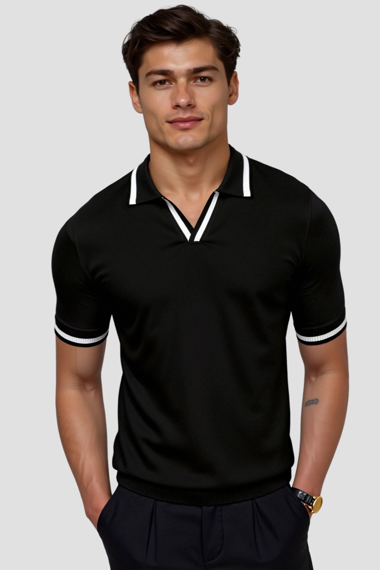 CONTRAST SLIM FITTED POLO