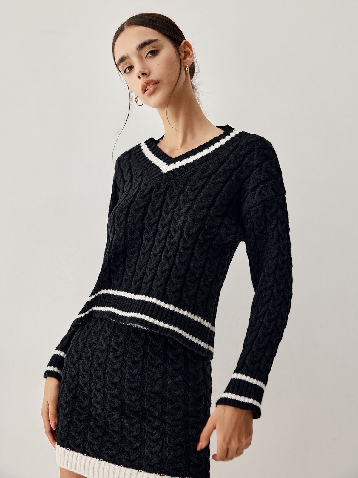 BENNETT CABLE KNIT SWEATER WITH SKIRT