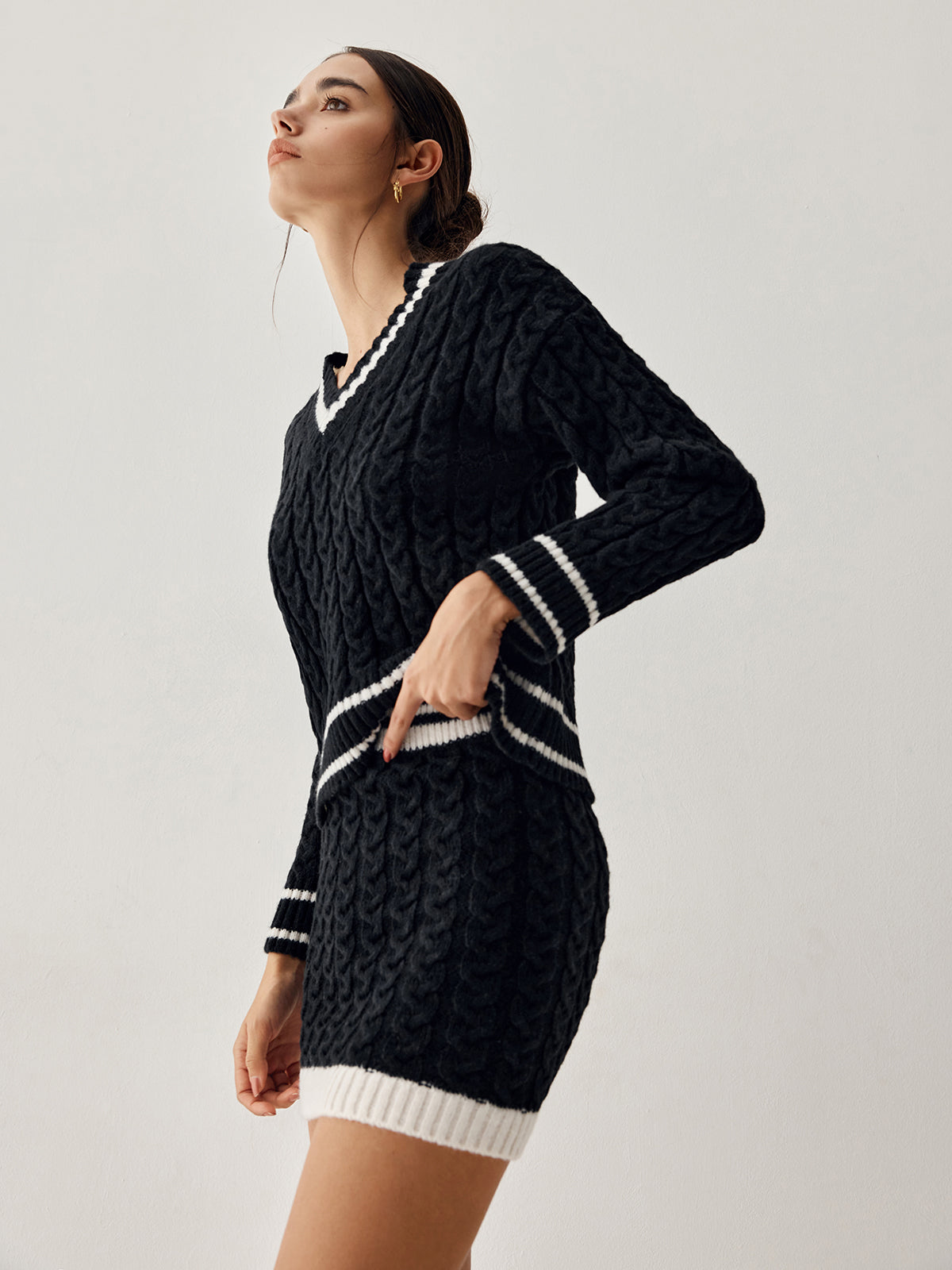 BENNETT CABLE KNIT SWEATER WITH SKIRT