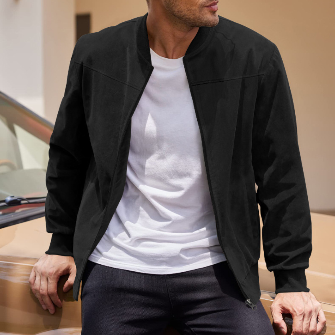 BENNETTVALE MEN’S FAUX SUEDE BOMBER JACKET