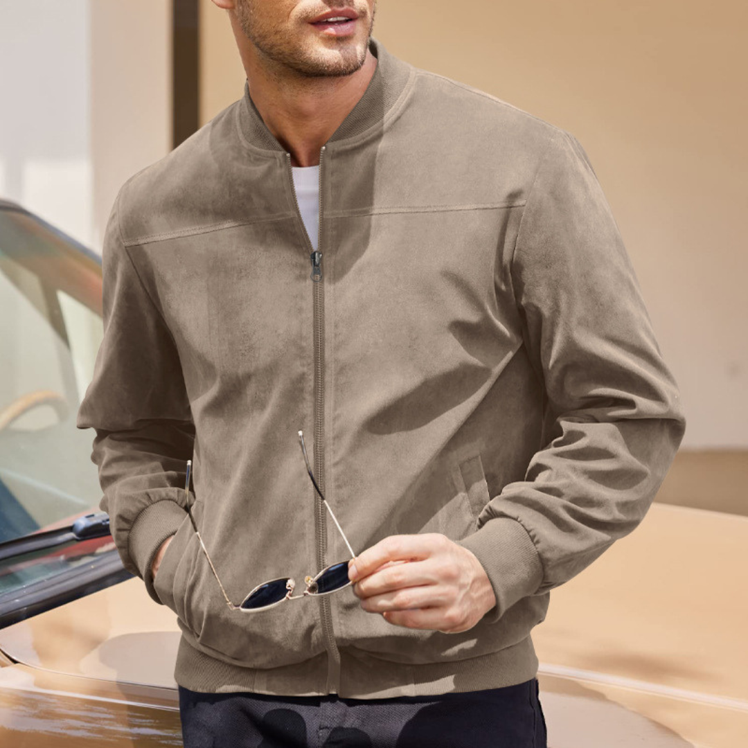 BENNETTVALE MEN’S FAUX SUEDE BOMBER JACKET