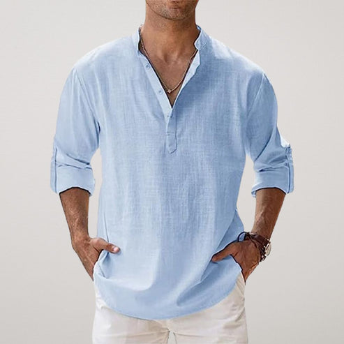 BENNETTVALE MEN’S COASTAL LINEN BUTTON SHIRT