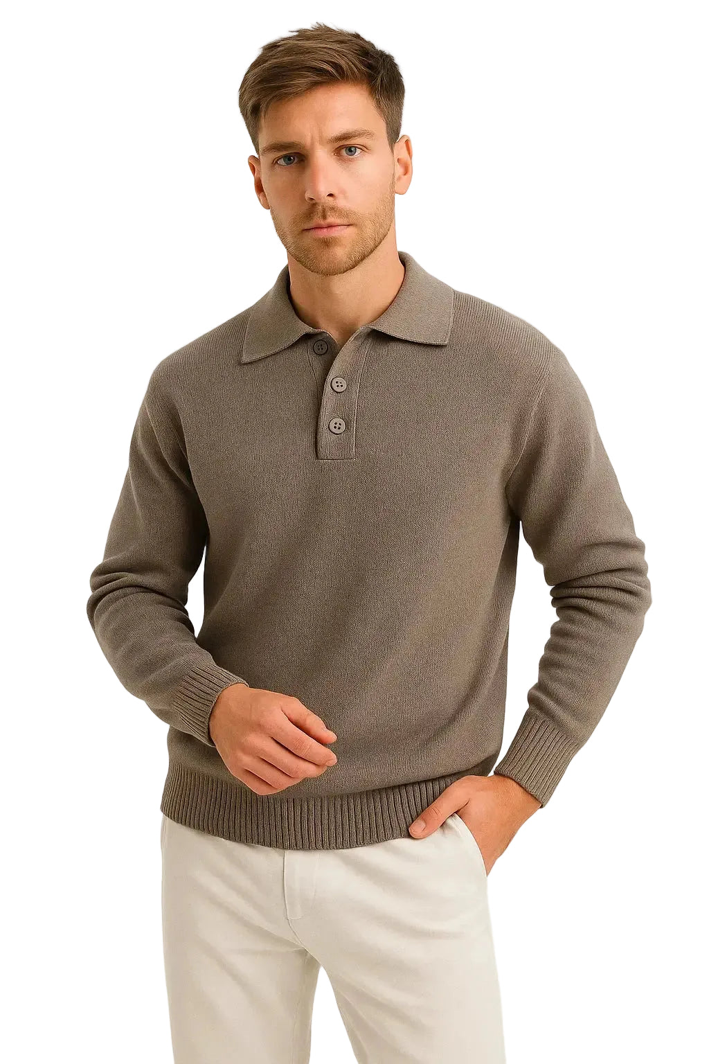 BENNETTVALE MEN’S COLLARED KNIT PULLOVER