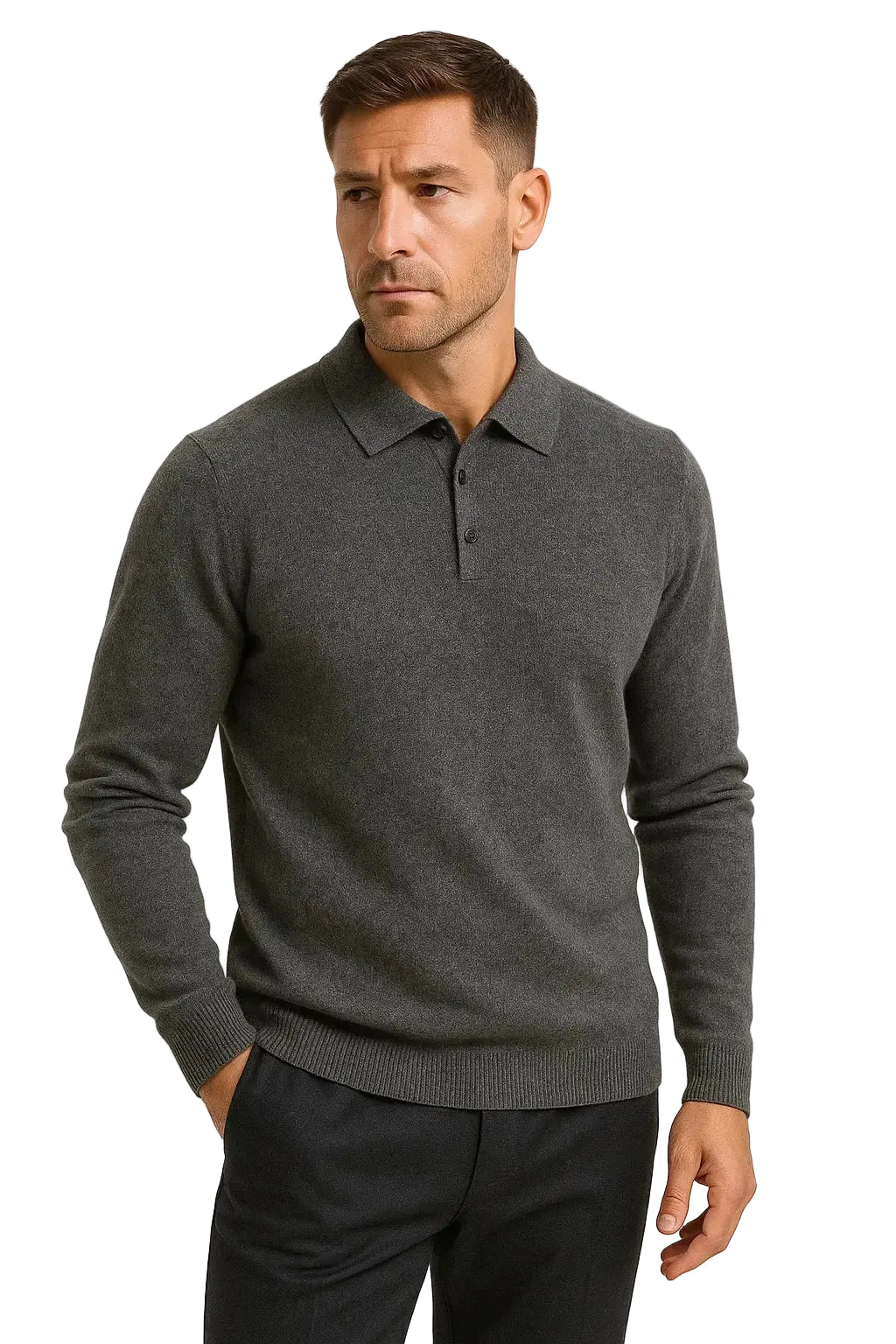 BENNETTVALE MEN’S MERINO POLO KNIT SWEATER