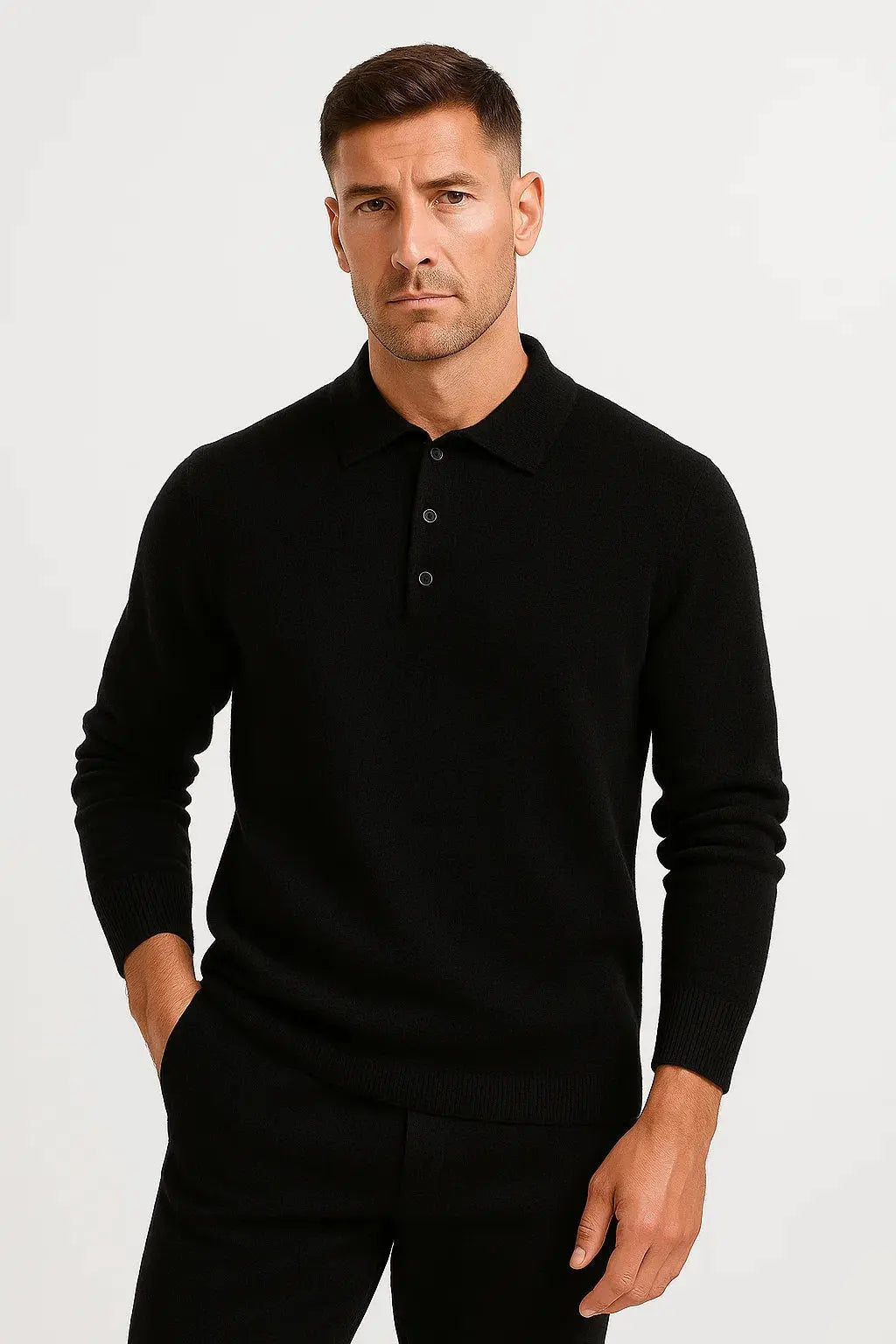 BENNETTVALE MEN’S MERINO POLO KNIT SWEATER