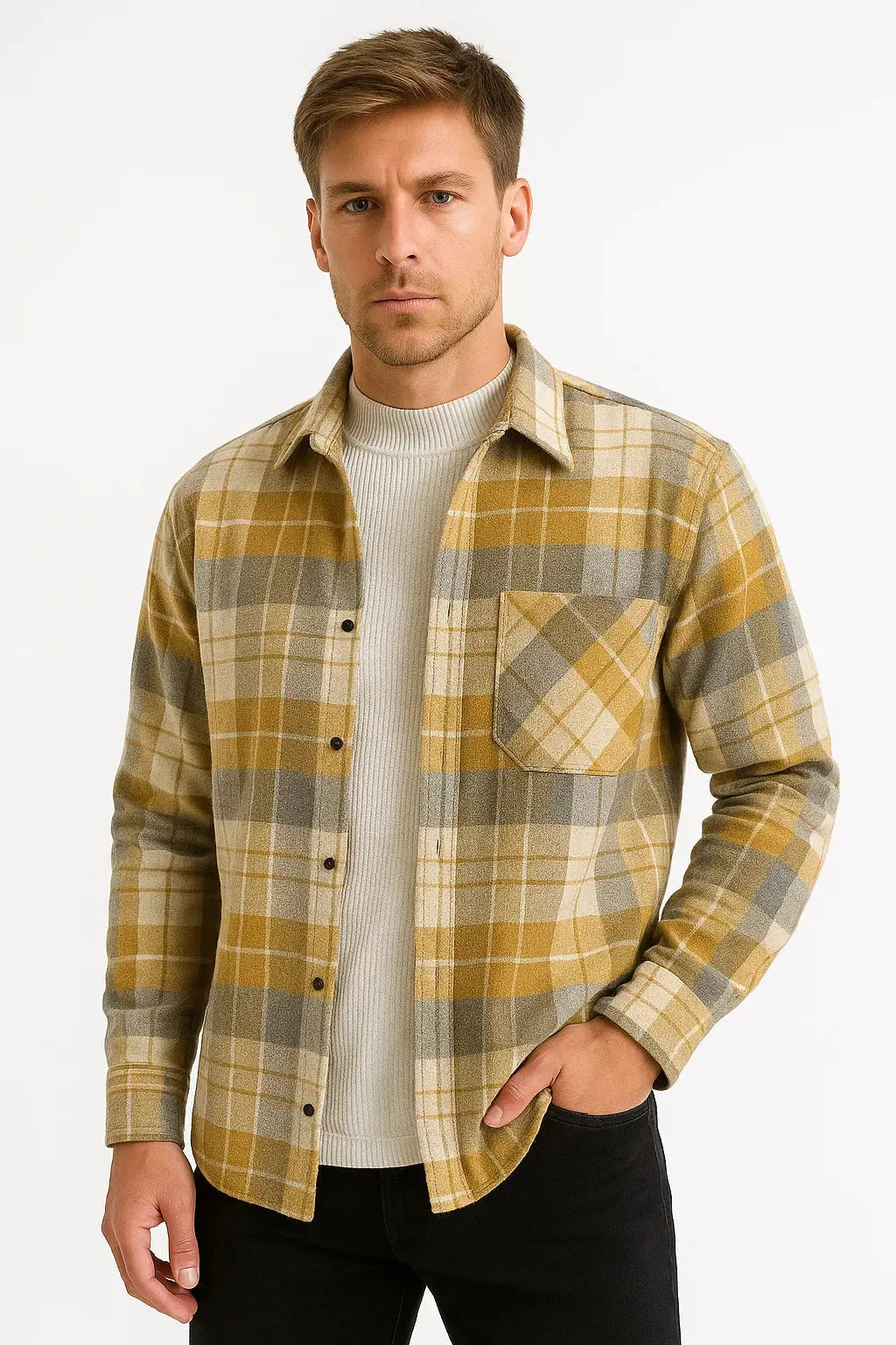 BENNETTVALE MEN’S CHECKERED LONG SLEEVE SHIRT