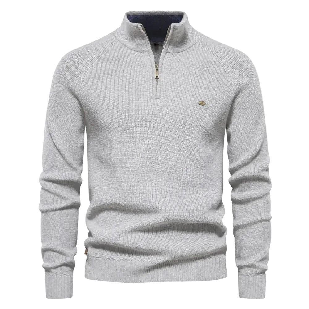 MEN’S HALF-ZIP WOOL-BLEND SWEATER