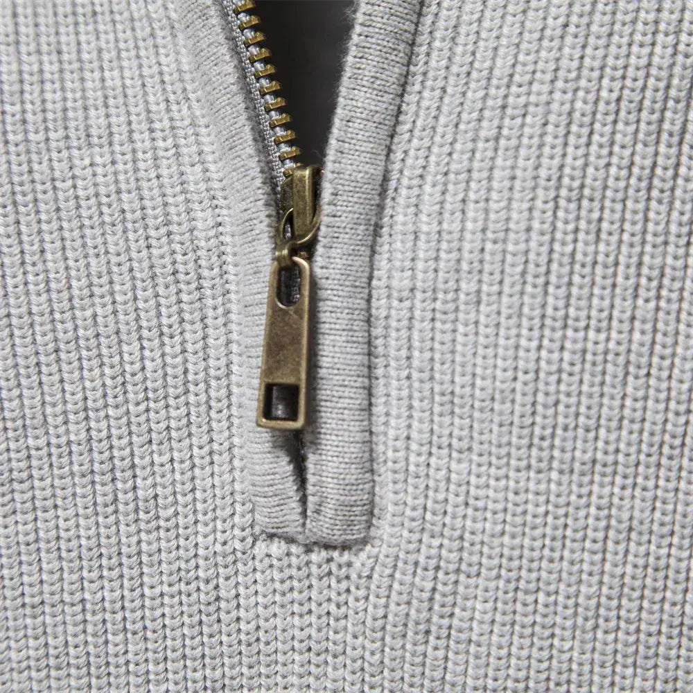 MEN’S HALF-ZIP WOOL-BLEND SWEATER