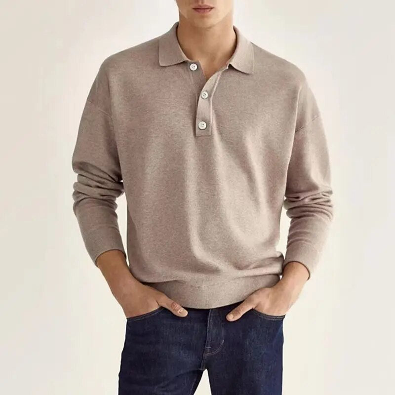 BENNETTVALE MEN’S CASUAL LONG SLEEVE POLO