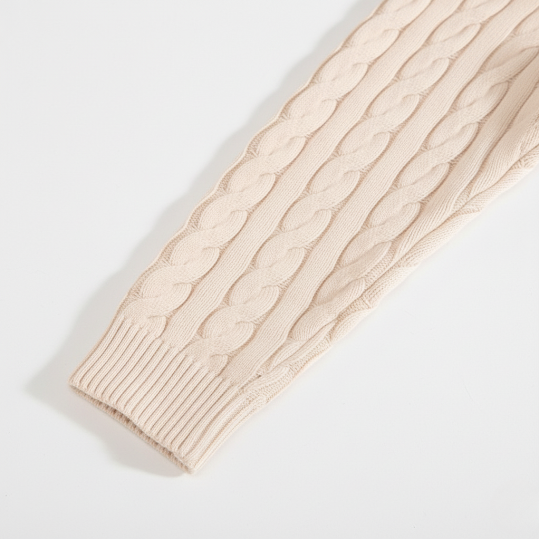 KNIT HALF ZIP SWEATER