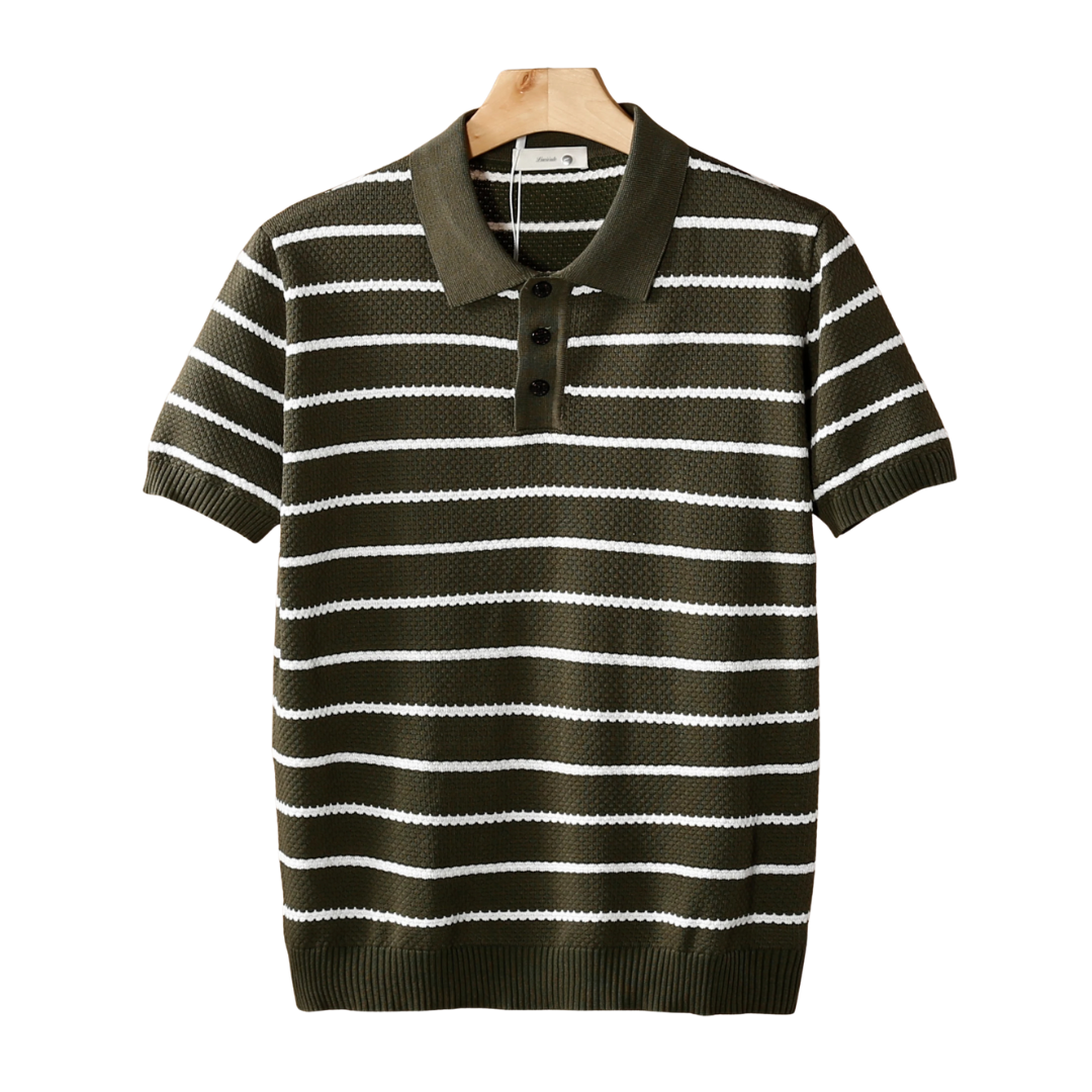 STRIPED TEXTURED POLO