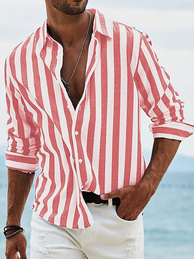 BENNETTVALE MEN’S COASTAL STRIPE CASUAL SHIRT