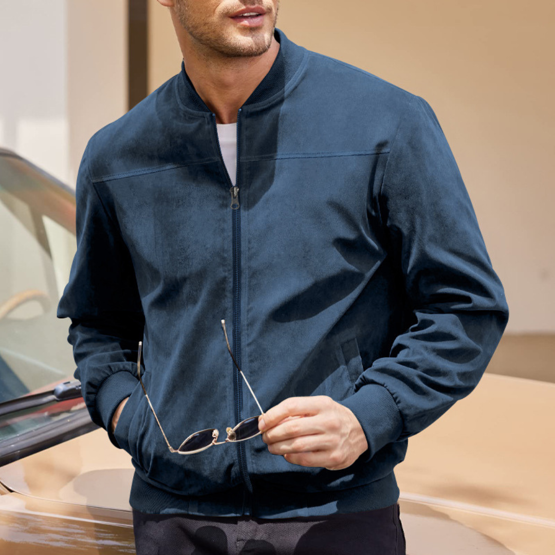 BENNETTVALE MEN’S FAUX SUEDE BOMBER JACKET