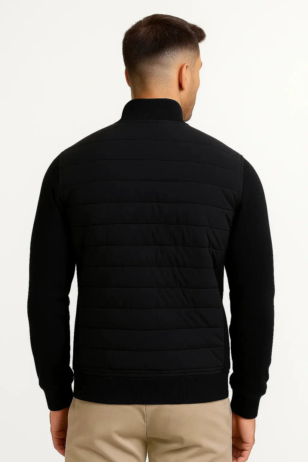 MEN’S QUILTED SLEEVE ZIP JACKET