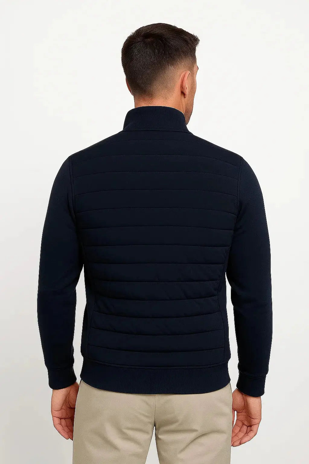MEN’S QUILTED SLEEVE ZIP JACKET