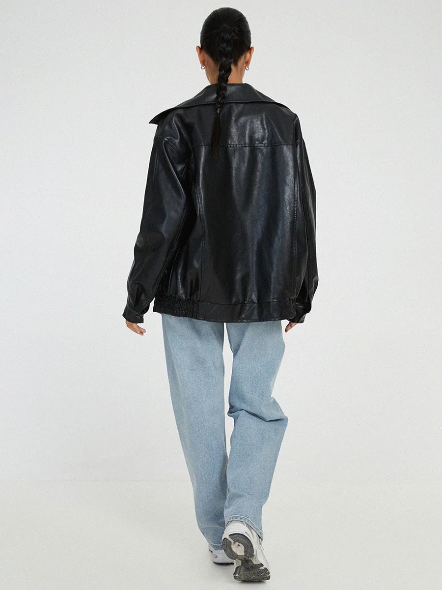 BENNETT WOMEN’S OVERSIZED ZIP BOMBER JACKET