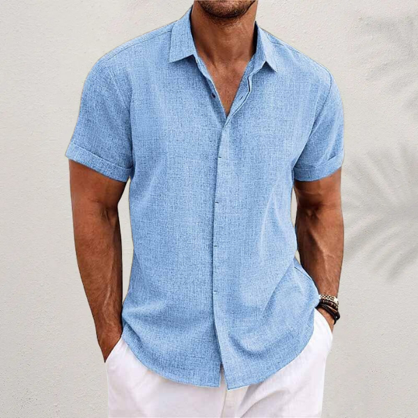 BENNETTVALE MEN’S SHORT SLEEVE LINEN SUMMER SHIRT
