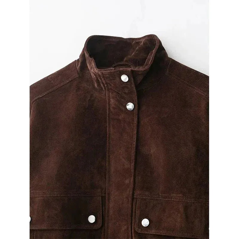 BENNETTVALE WOMEN’S FAUX SUEDE MOTO OUTERWEAR