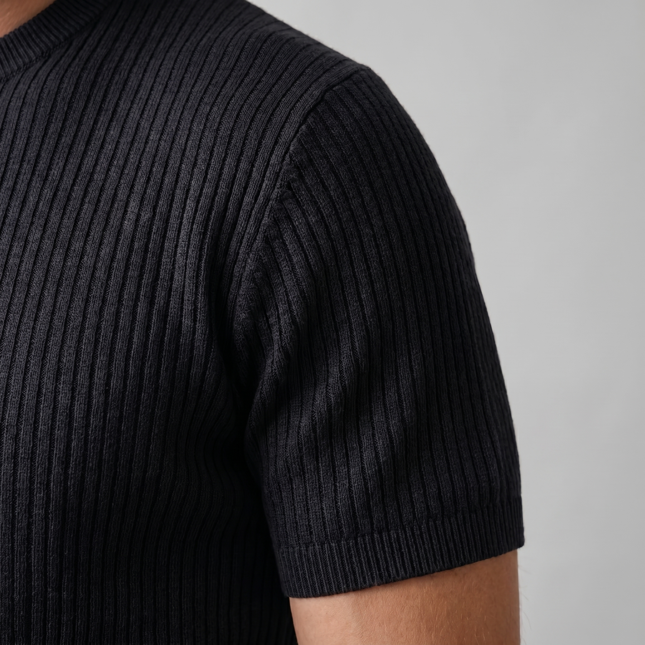 BENNETT MEN’S KNIT RIBBED ESSENTIAL TEE