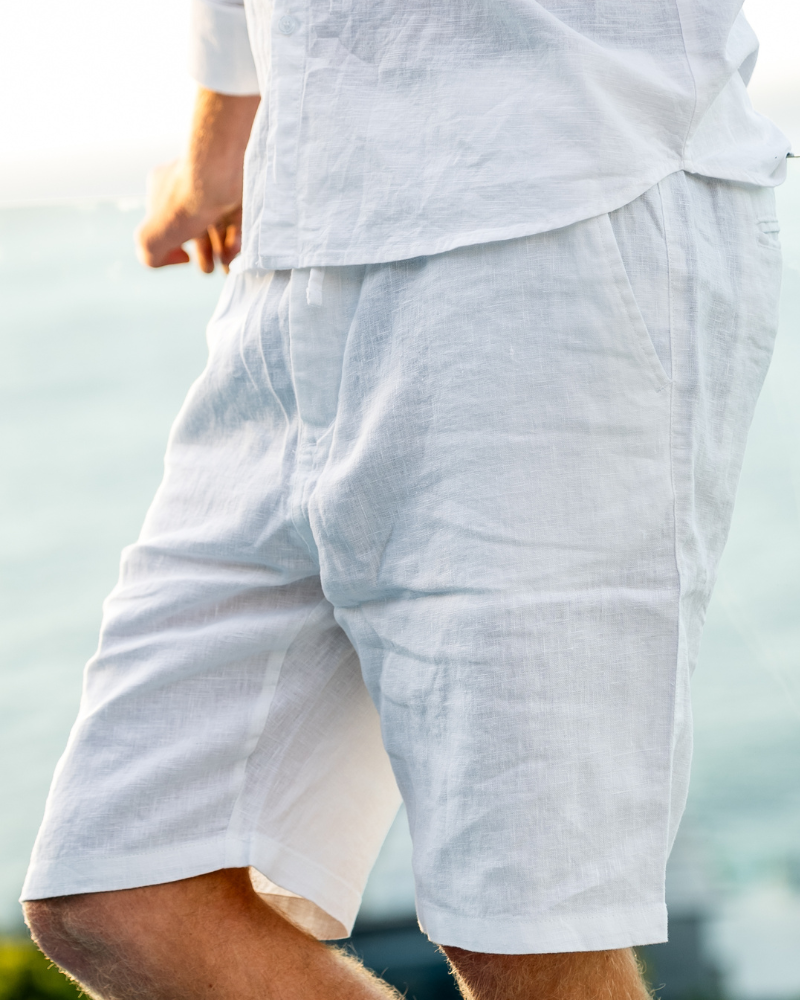 BENNETTVALE MEN’S STRAIGHT FIT LINEN SHORTS
