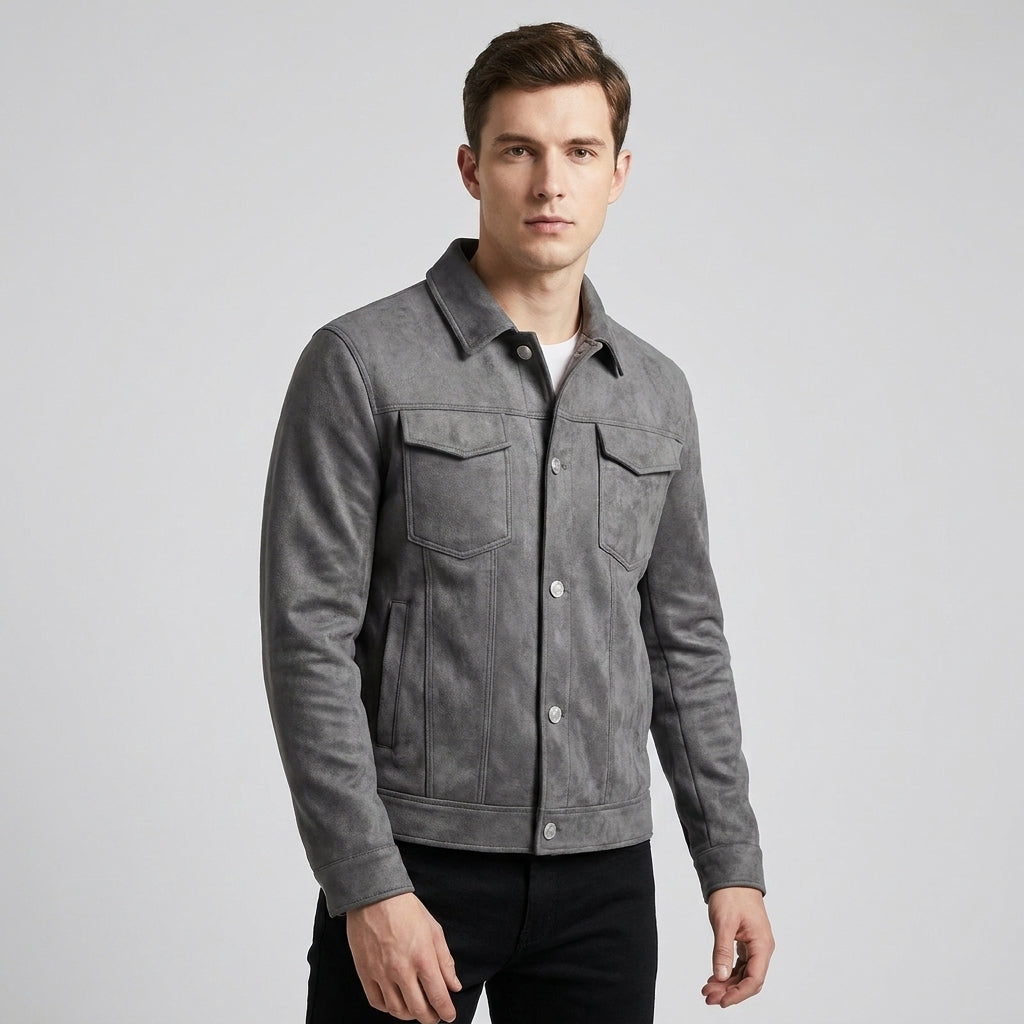 BENNETTVALE MEN’S SLIM FIT SUEDE JACKET