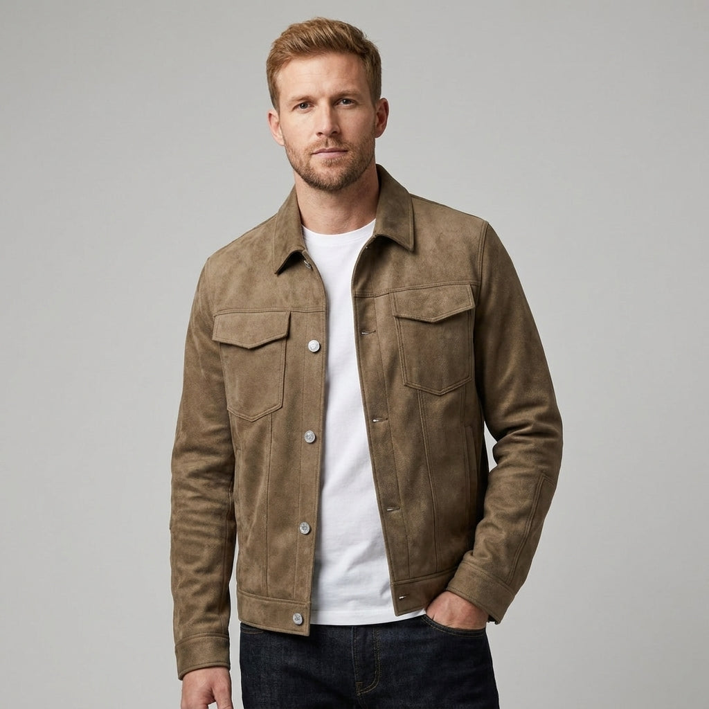 BENNETTVALE MEN’S SLIM FIT SUEDE JACKET