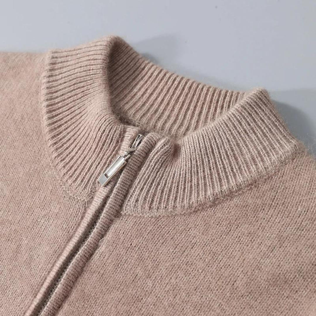 SIMPLE KNIT ZIP UP