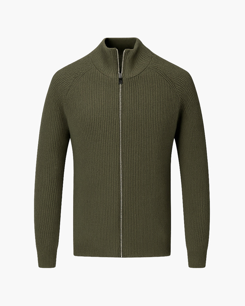 FULL-ZIP WOOL SWEATER