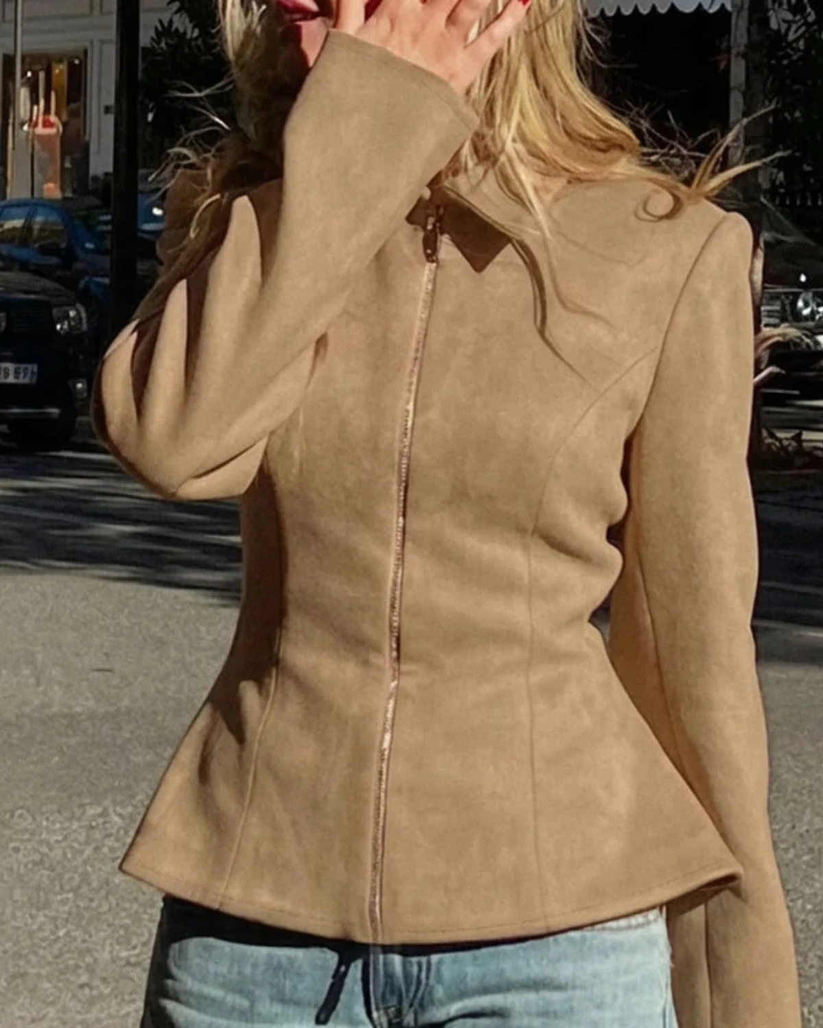 BENNETTVALE WOMEN’S FAUX SUEDE ZIP OUTERWEAR
