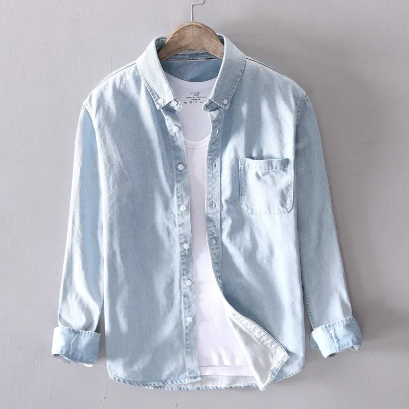 BENNETTVALE MEN’S COTTON DENIM BUTTON SHIRT