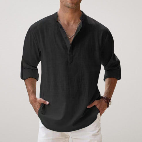 BENNETTVALE MEN’S COASTAL LINEN BUTTON SHIRT