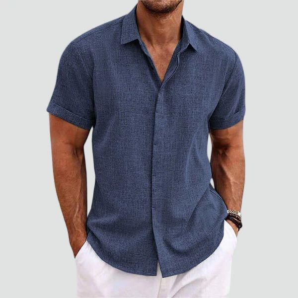 BENNETTVALE MEN’S SHORT SLEEVE LINEN SUMMER SHIRT