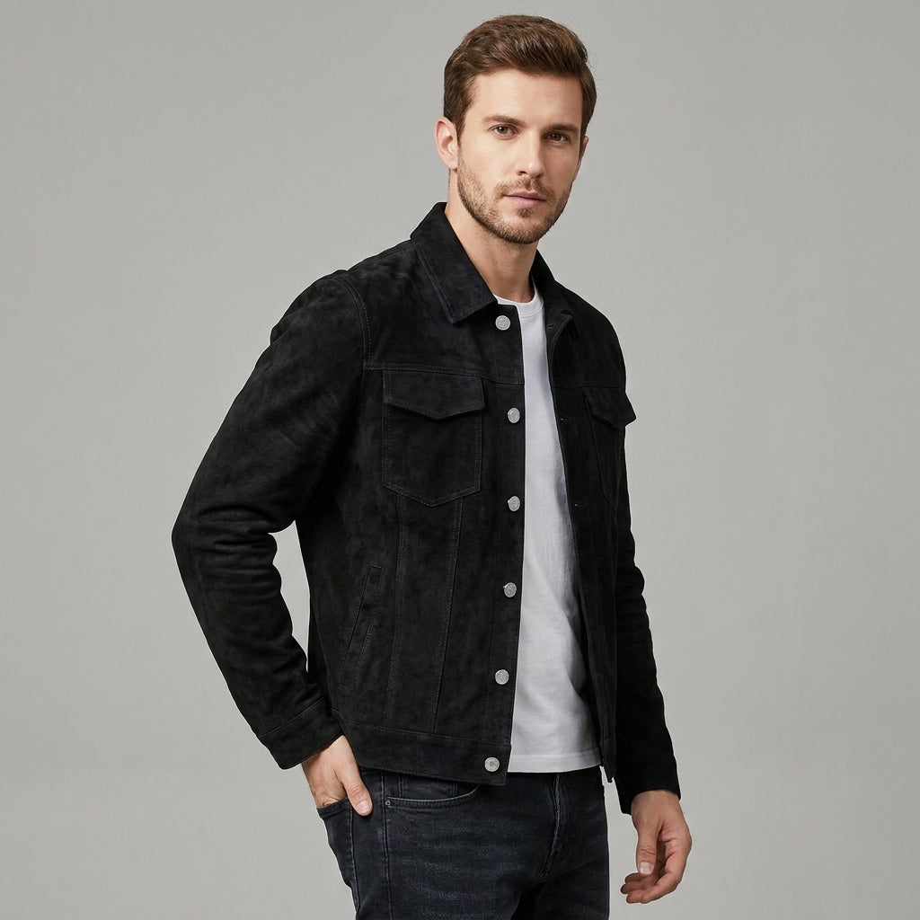 BENNETTVALE MEN’S SLIM FIT SUEDE JACKET