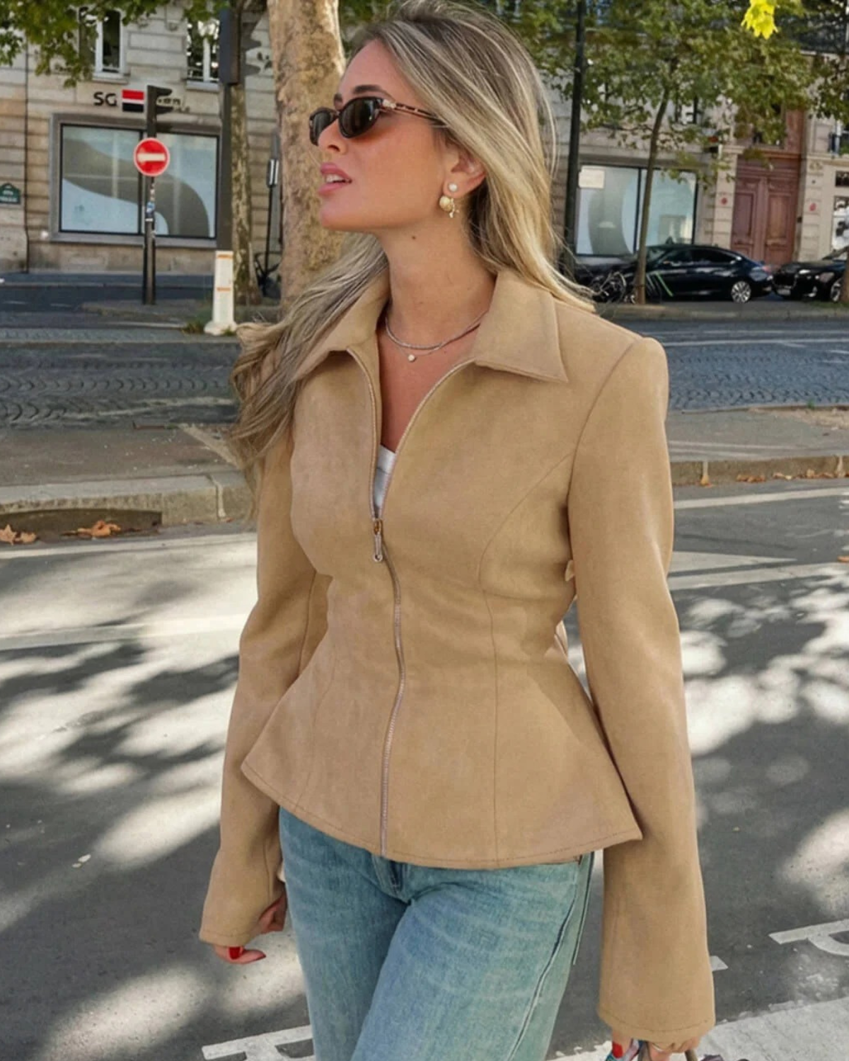 BENNETTVALE WOMEN’S FAUX SUEDE ZIP OUTERWEAR