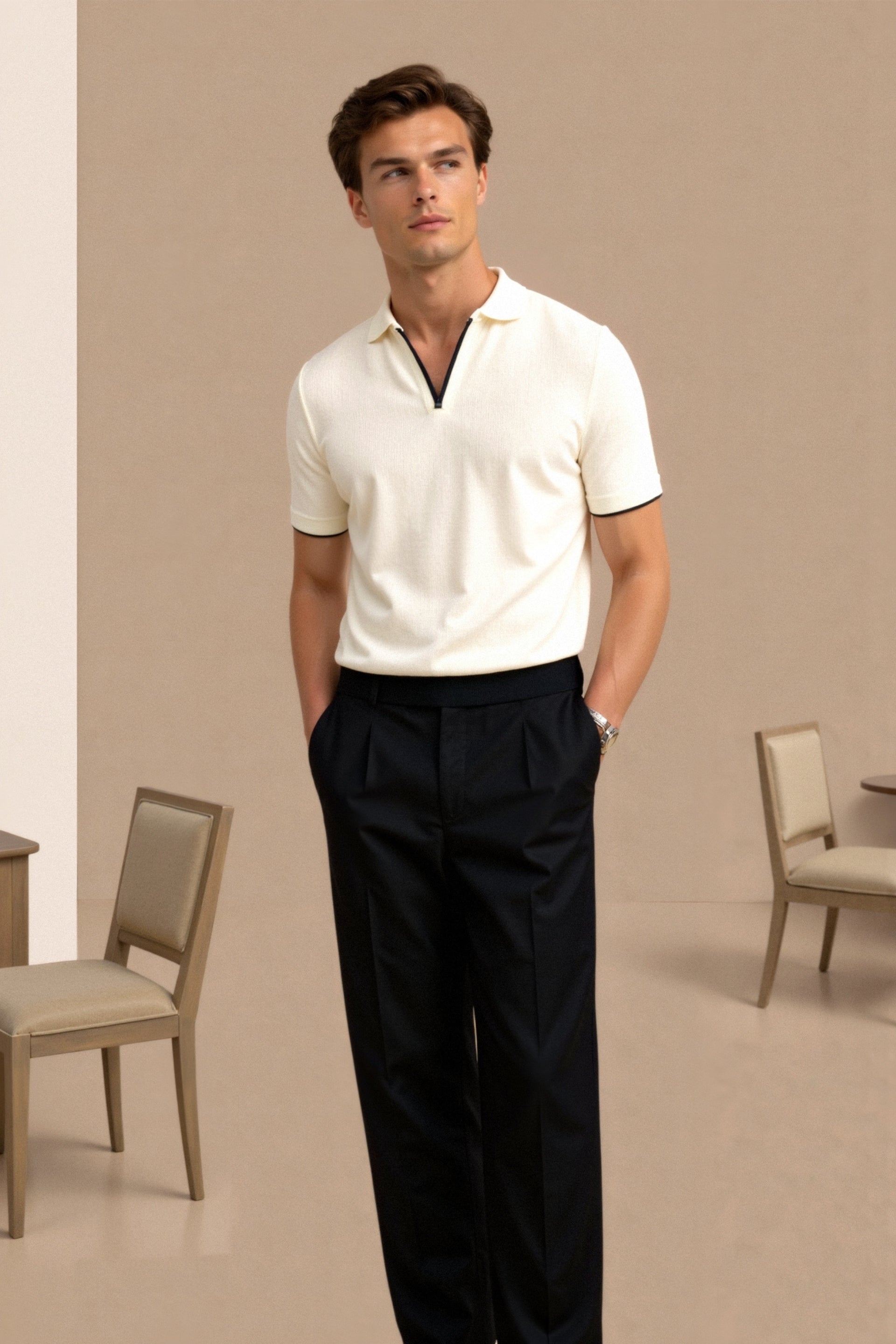 CONTRAST SLIM FITTED POLO