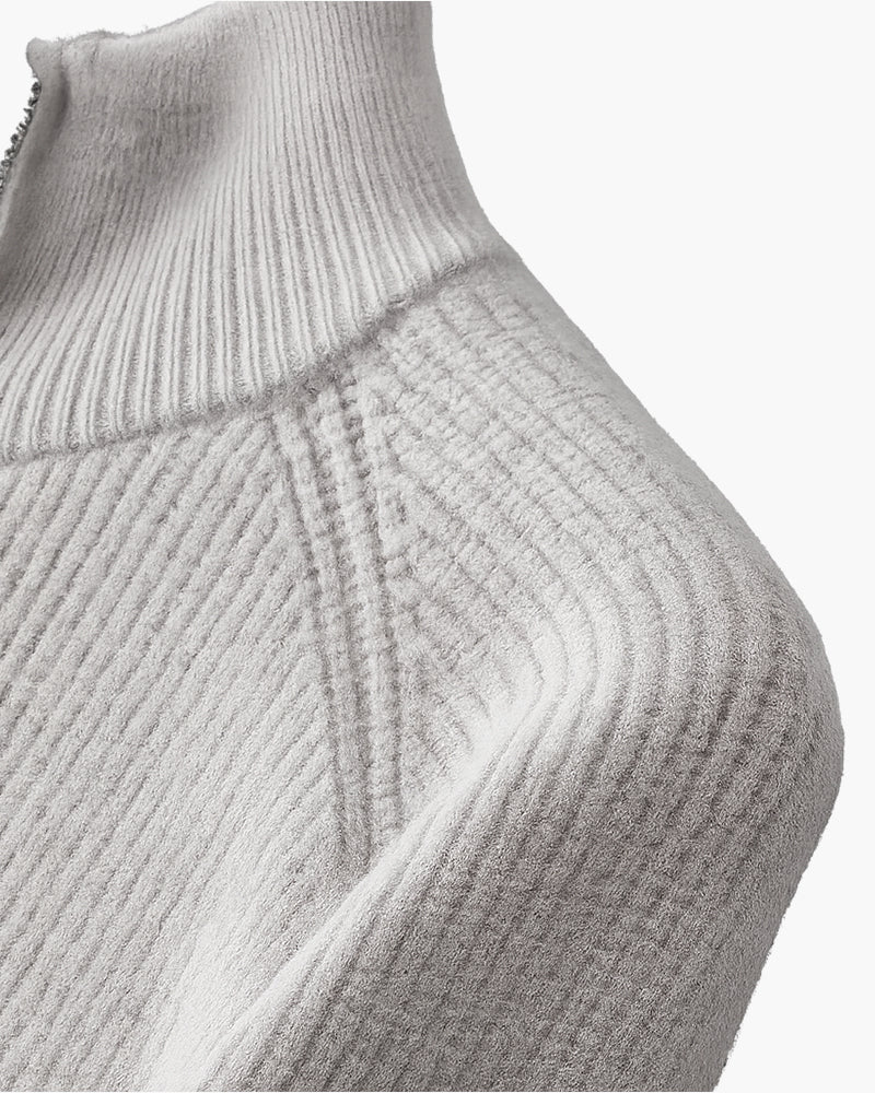 FULL-ZIP WOOL SWEATER