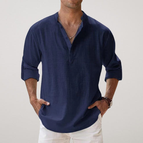 BENNETTVALE MEN’S COASTAL LINEN BUTTON SHIRT