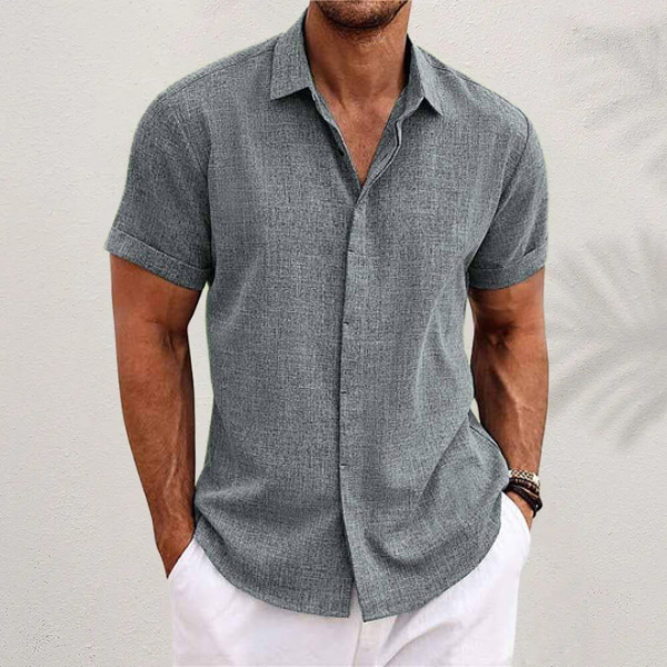 BENNETTVALE MEN’S SHORT SLEEVE LINEN SUMMER SHIRT