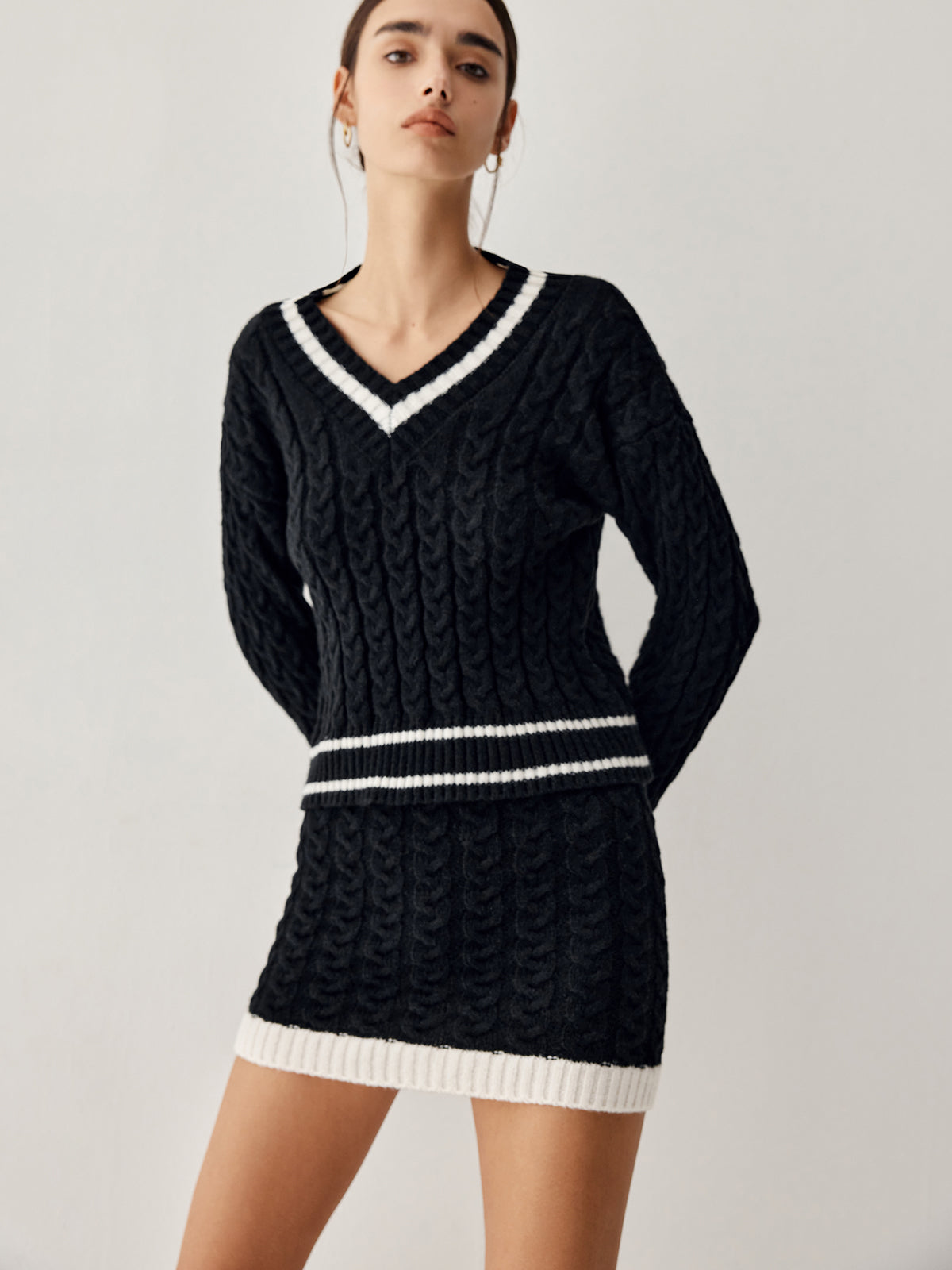BENNETT CABLE KNIT SWEATER WITH SKIRT