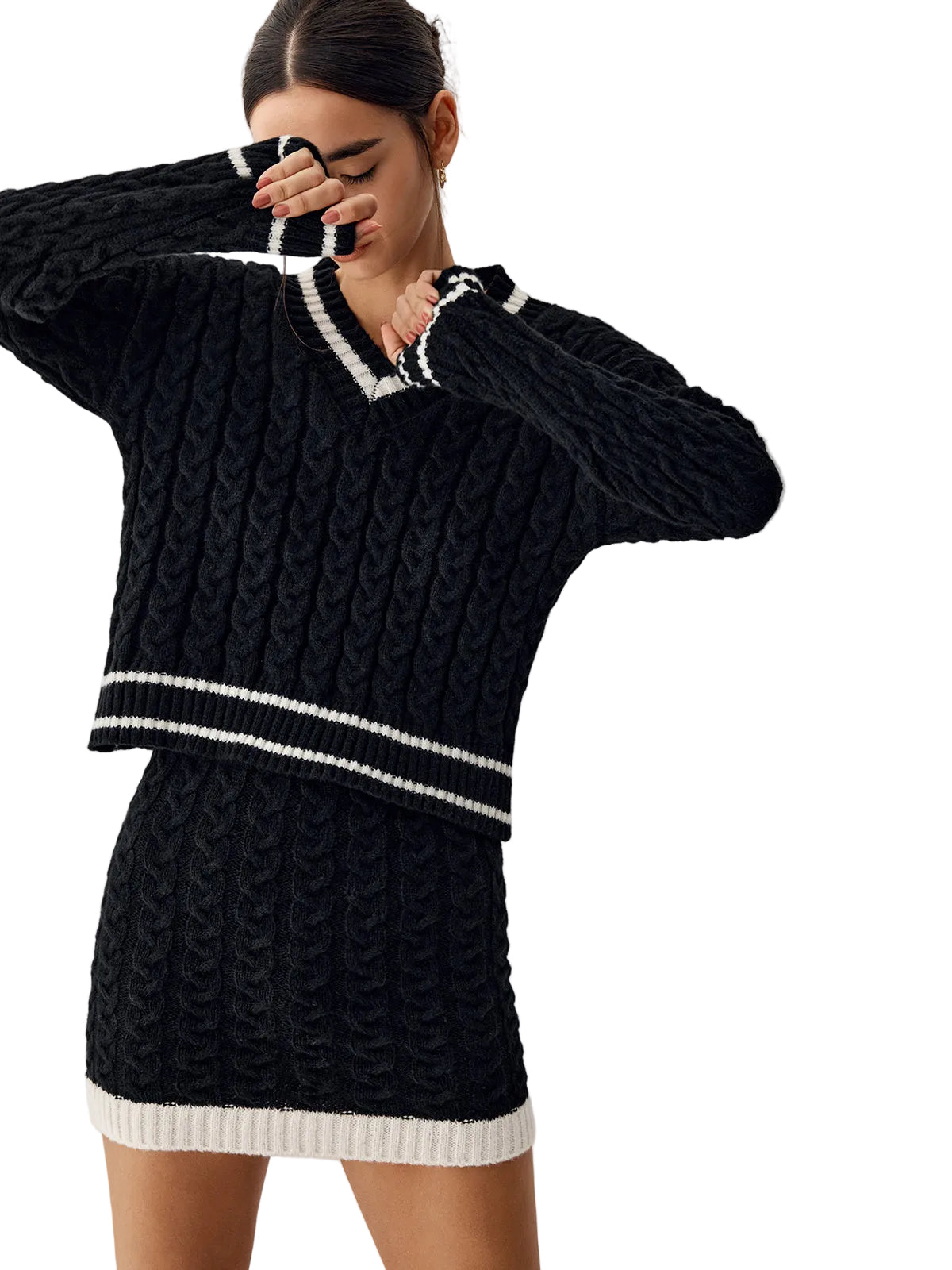 BENNETT CABLE KNIT SWEATER WITH SKIRT