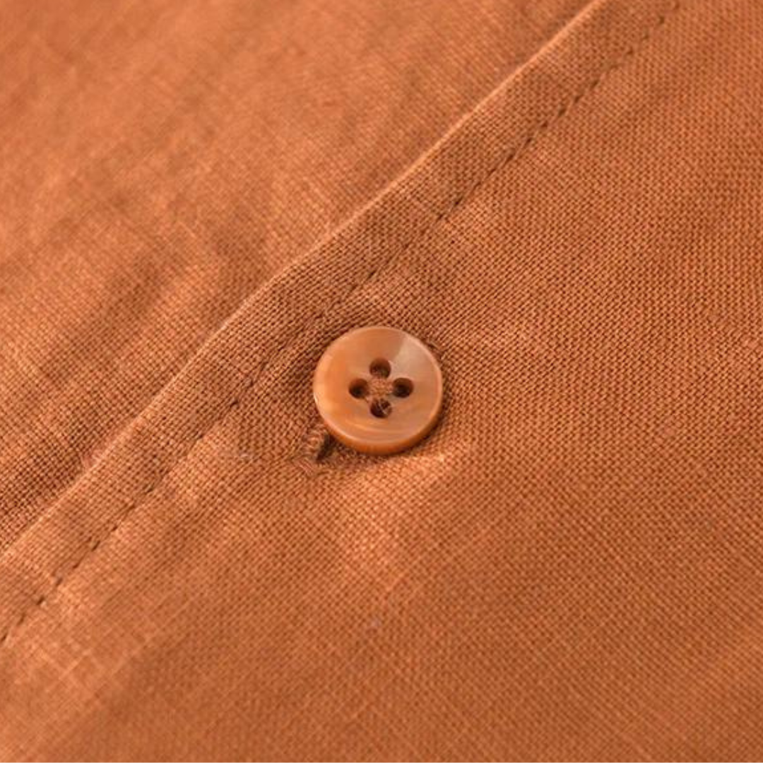 BENNETTVALE MEN’S OPEN COLLAR LINEN BUTTON SHIRT