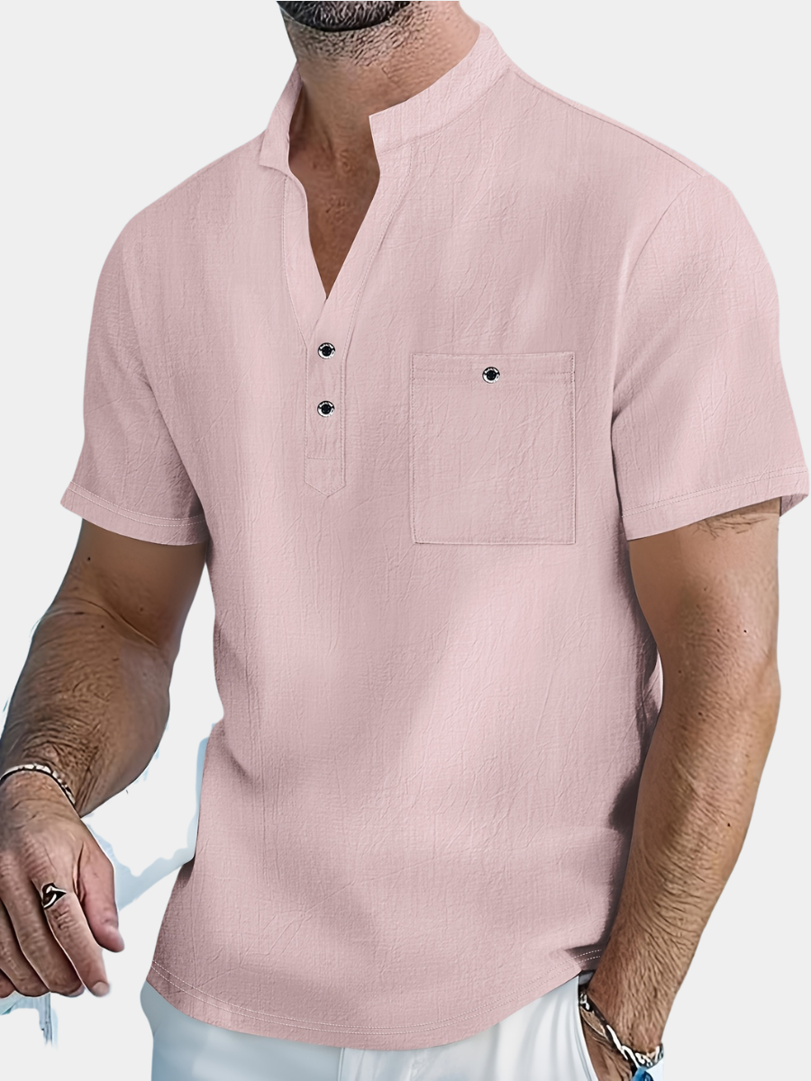 BENNETTVALE MEN’S MODERN BAND COLLAR SHIRT